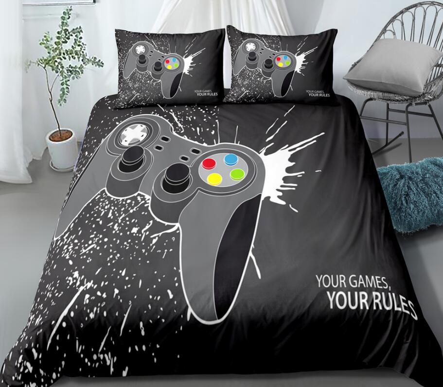 3D Black Video Game Controller 0030 Bed Pillowcases Quilt