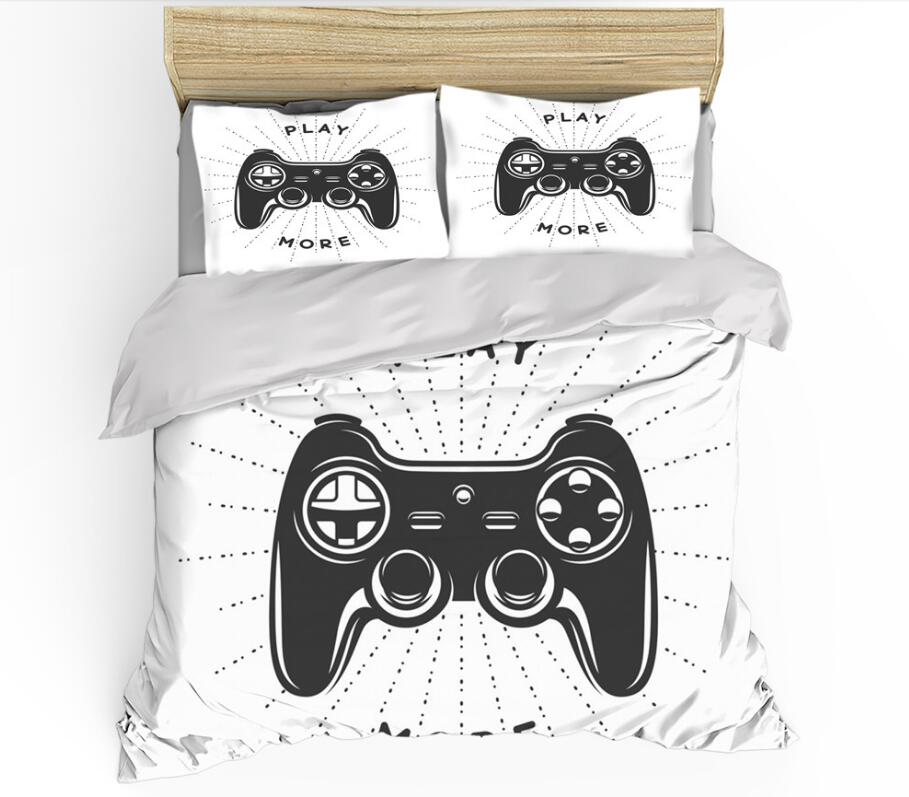 3D Black Game Console Handle 0086 Bed Pillowcases Quilt