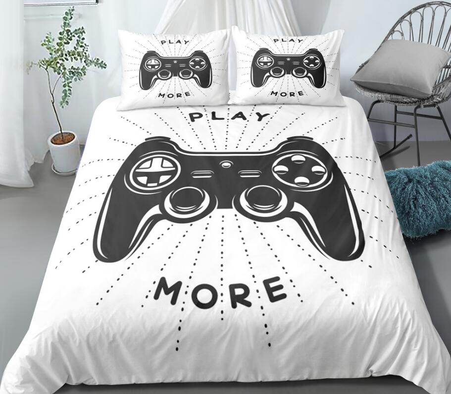 3D Black Game Console Handle 0086 Bed Pillowcases Quilt
