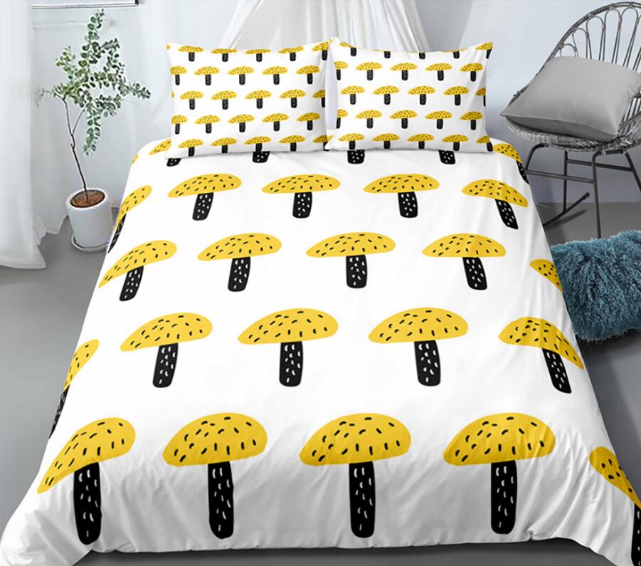 3D Mushroom 0040 Bed Pillowcases Quilt