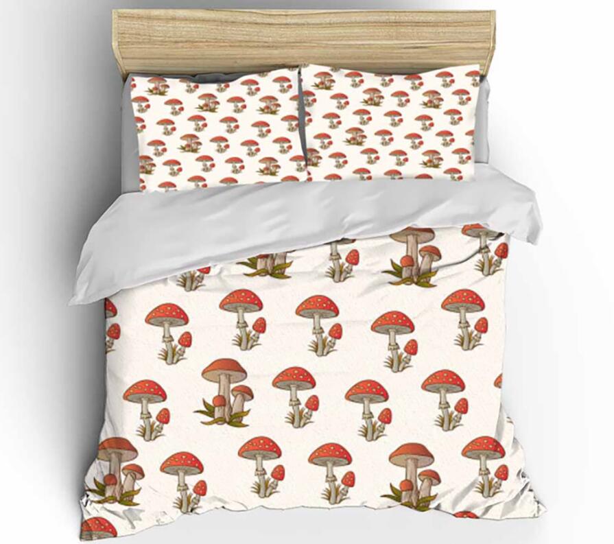 3D Red Small Mushroom 0096 Bed Pillowcases Quilt