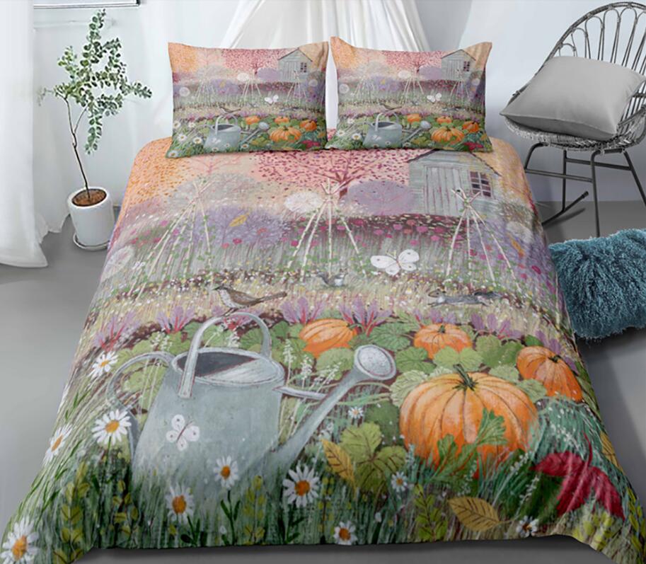 3D Garden Pumpkin 1116 Bed Pillowcases Quilt