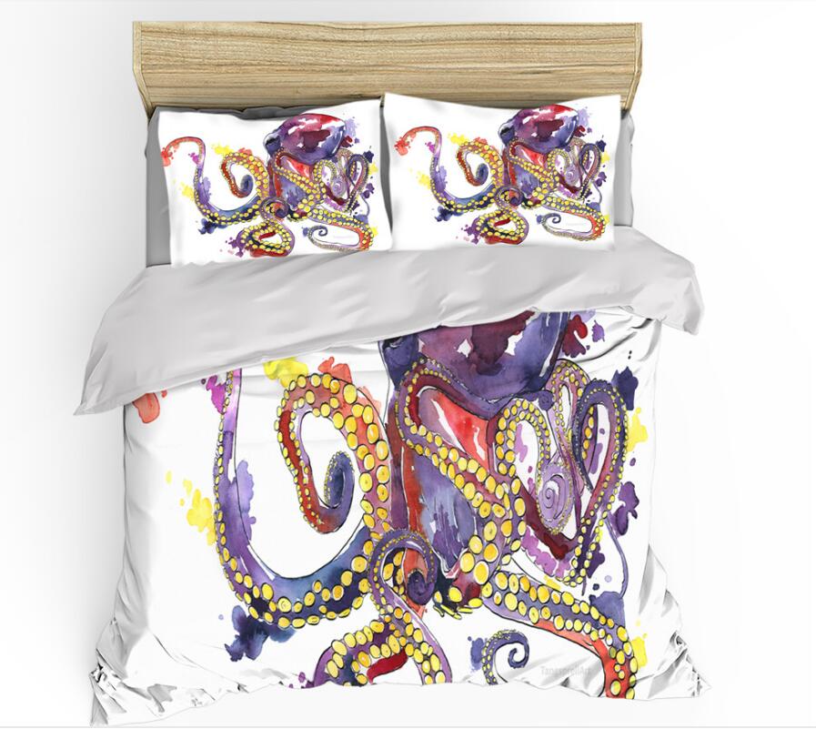 3D Octopus 00100 Bed Pillowcases Quilt