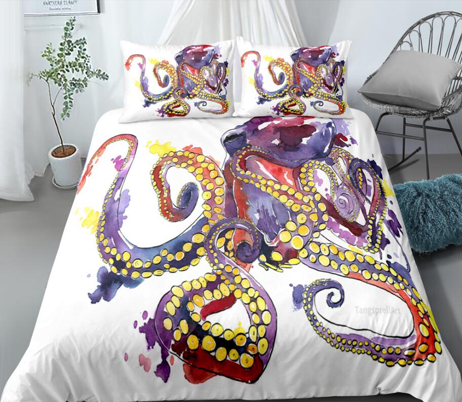 3D Octopus 00100 Bed Pillowcases Quilt