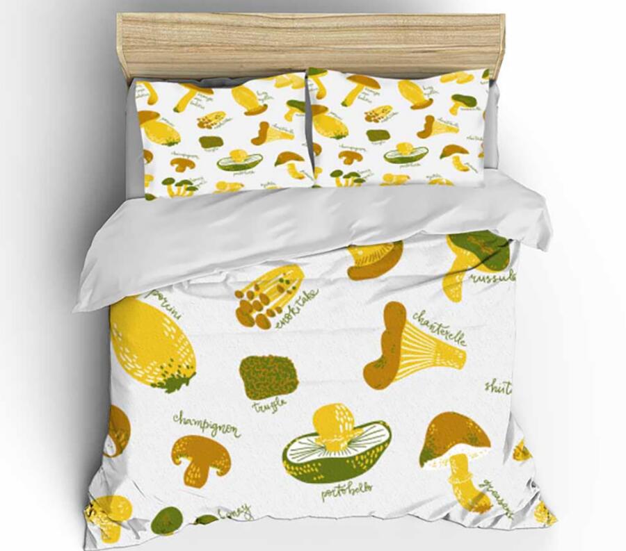 3D Mushrooms 0050 Bed Pillowcases Quilt