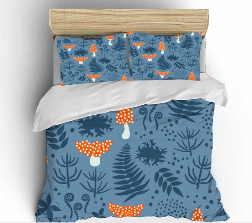 3D Mushroom Leaf 0106 Bed Pillowcases Quilt