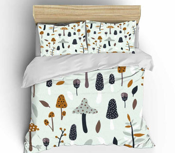 3D Many Small Mushrooms 0121 Bed Pillowcases Quilt