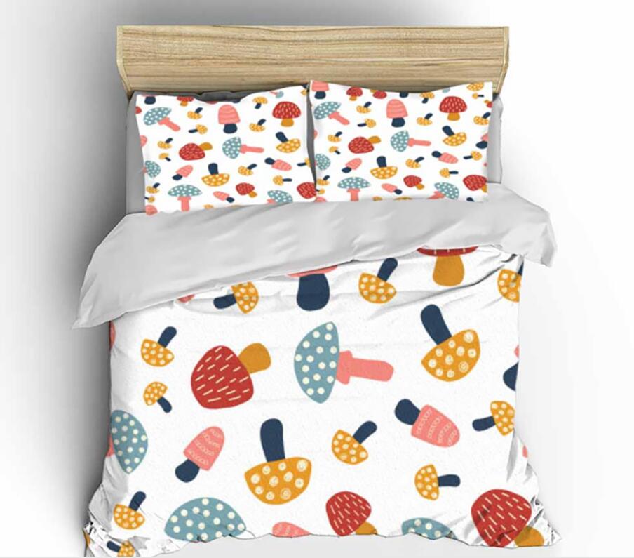 3D Colorful Mushrooms 1101 Bed Pillowcases Quilt