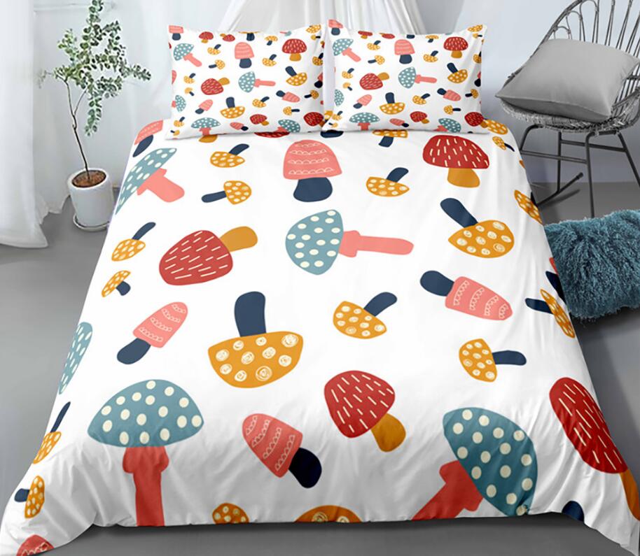 3D Colorful Mushrooms 1101 Bed Pillowcases Quilt