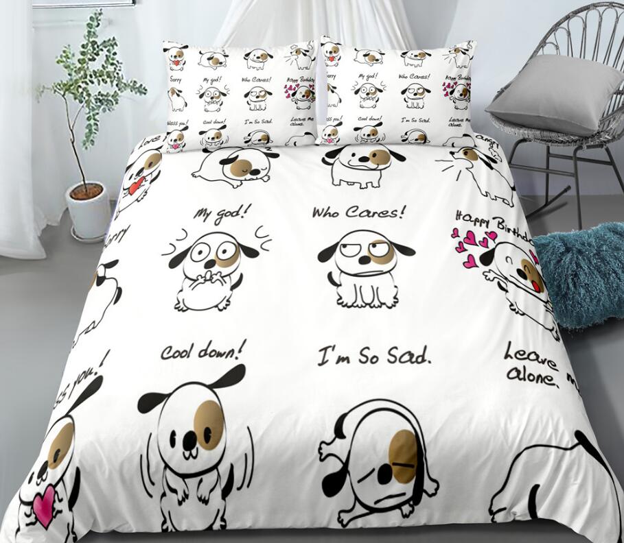 3D Cartoon Puppy 0112 Bed Pillowcases Quilt
