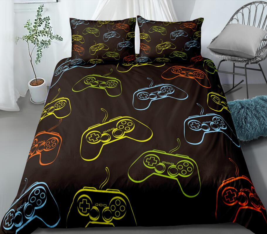 3D Video Game Controller Line 0013 Bed Pillowcases Quilt
