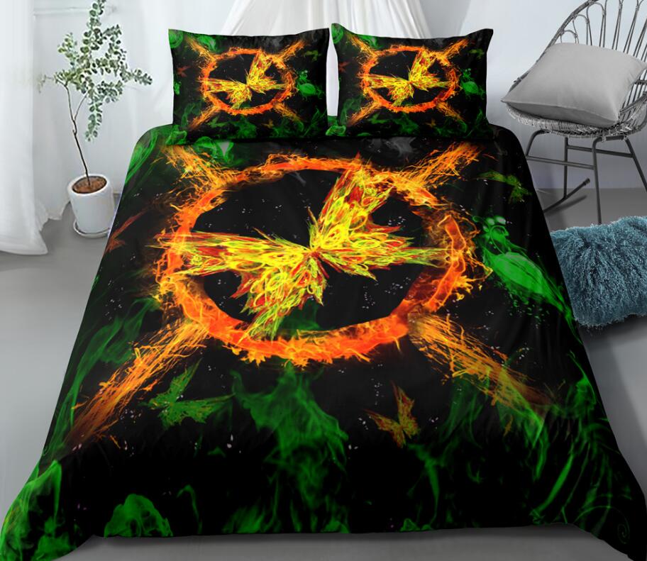3D Butterfly Ring Green 0025 Bed Pillowcases Quilt