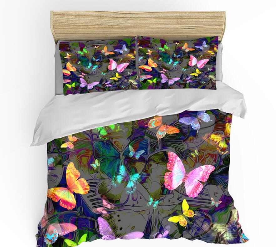 3D Many Colorful Butterflies 0084 Bed Pillowcases Quilt