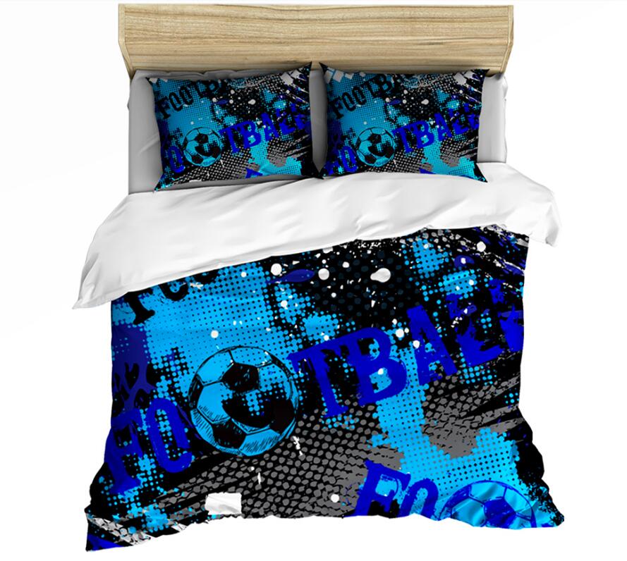 3D Blue Football 1119 Bed Pillowcases Quilt