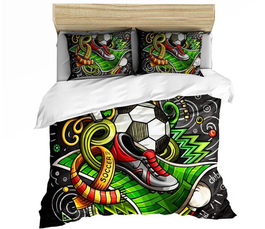3D Football Sneakers 0145 Bed Pillowcases Quilt