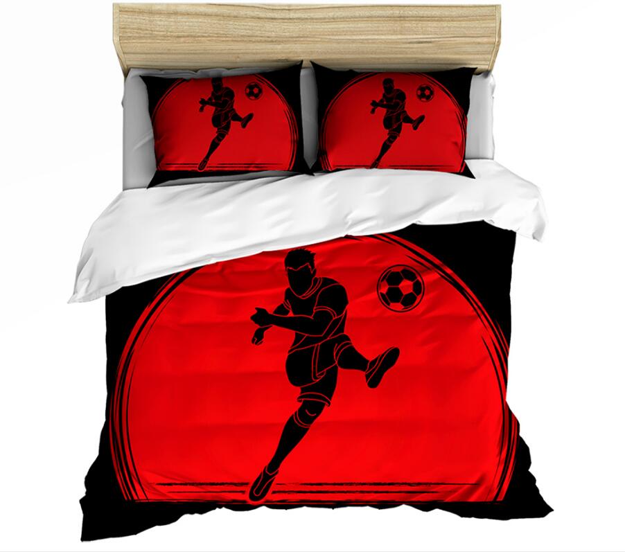 3D Play Football 0033 Bed Pillowcases Quilt