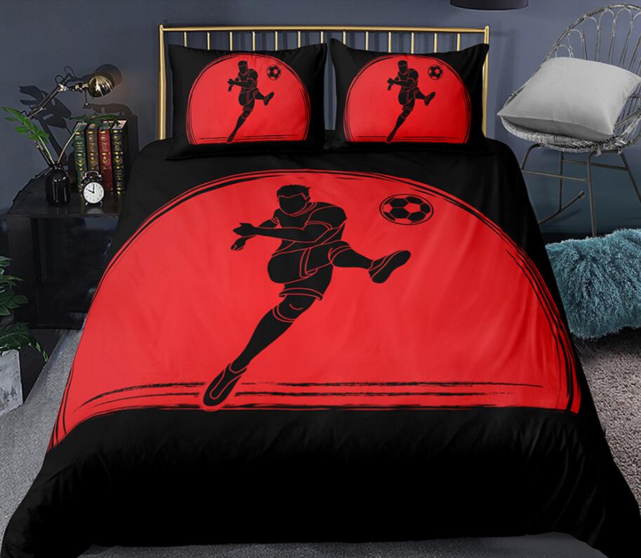 3D Play Football 0033 Bed Pillowcases Quilt