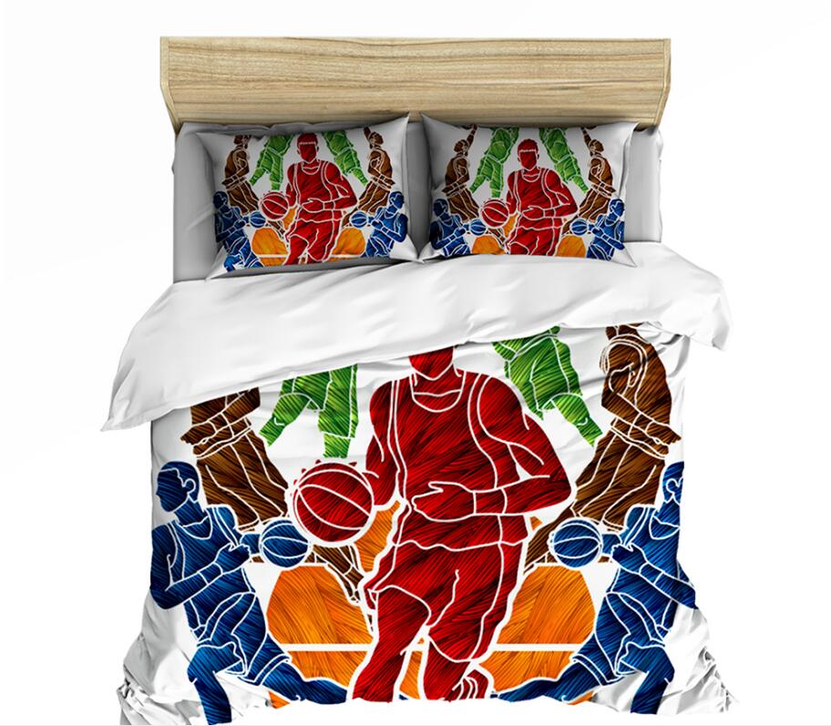 3D Seven People Playing Basketball 0089 Bed Pillowcases Quilt