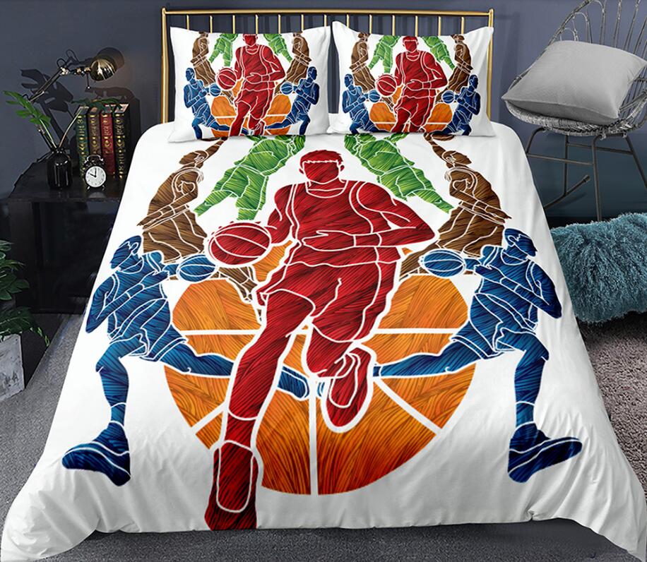 3D Seven People Playing Basketball 0089 Bed Pillowcases Quilt