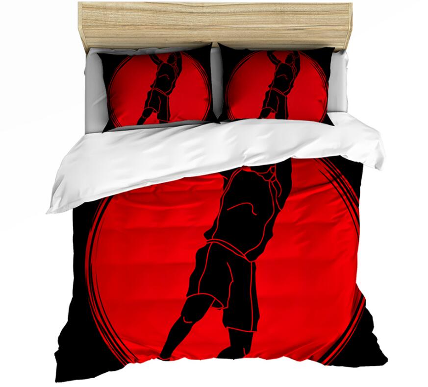 3D Red Circle Basketball Action 1139 Bed Pillowcases Quilt