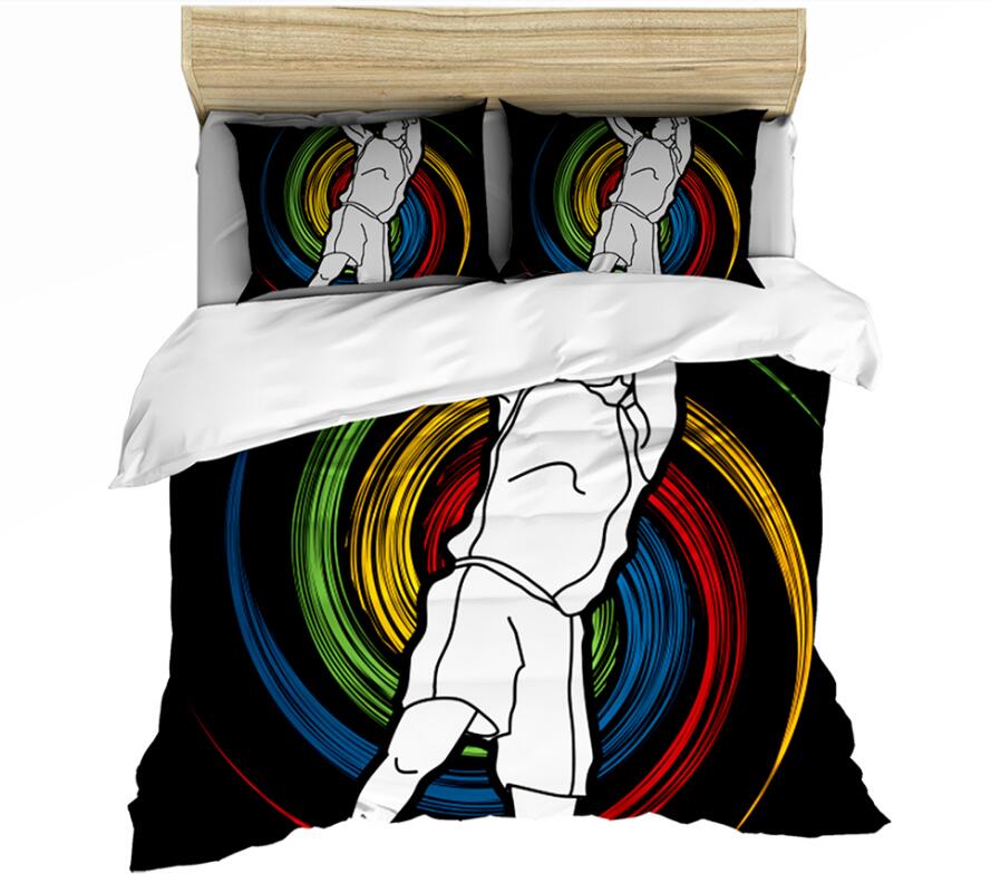 3D People Color Vortex 0146 Bed Pillowcases Quilt