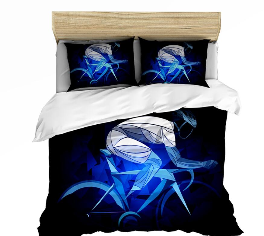3D Blue Ride A Bike 0091 Bed Pillowcases Quilt