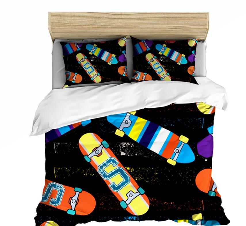 3D Color Skateboard 1140 Bed Pillowcases Quilt