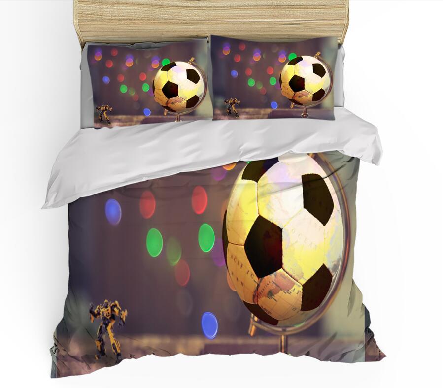 3D Football Color Dots 0093 Bed Pillowcases Quilt