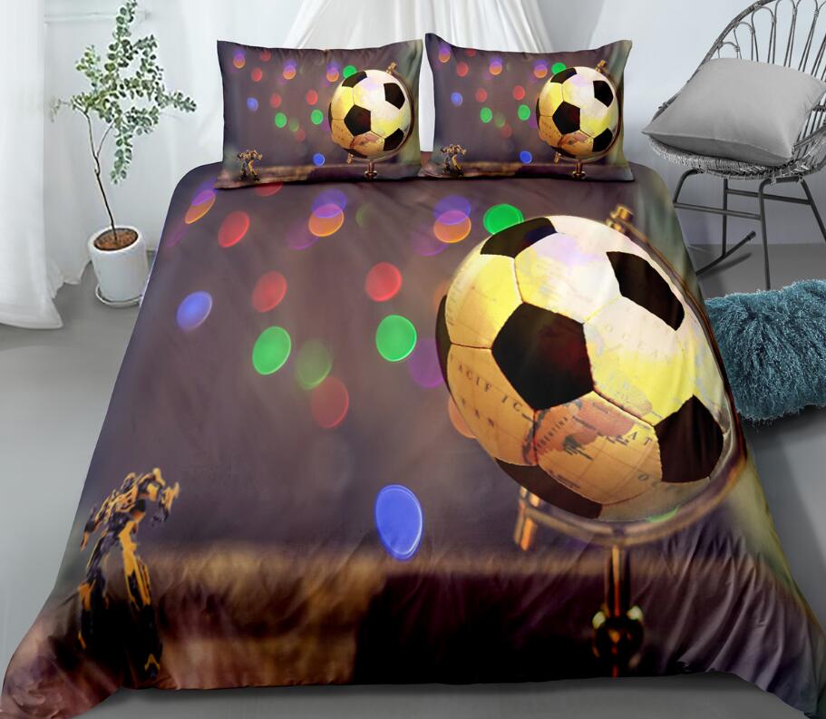 3D Football Color Dots 0093 Bed Pillowcases Quilt
