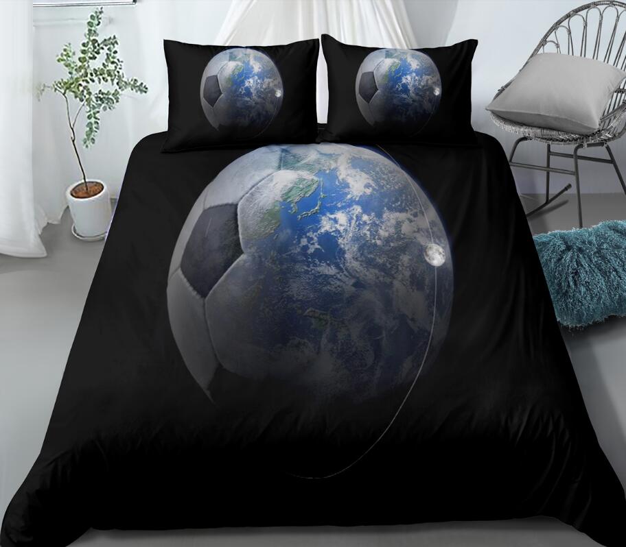 3D Football Earth 1122 Bed Pillowcases Quilt