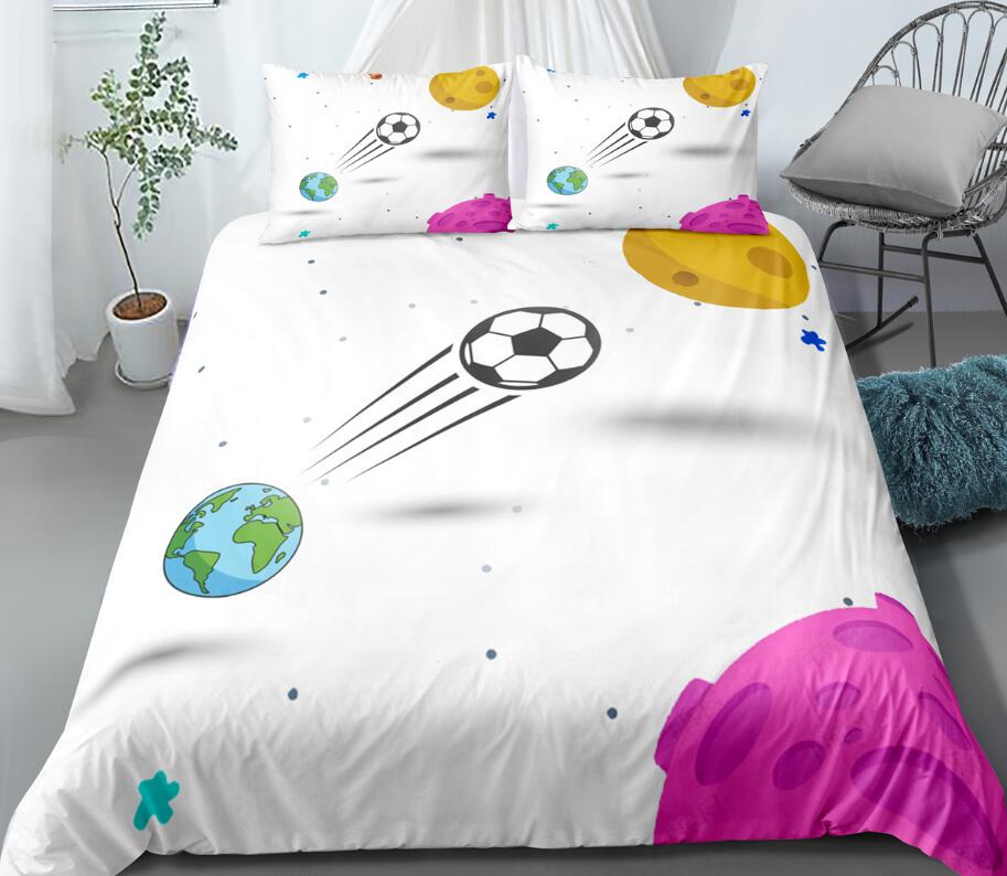 3D Football Planet 1141 Bed Pillowcases Quilt
