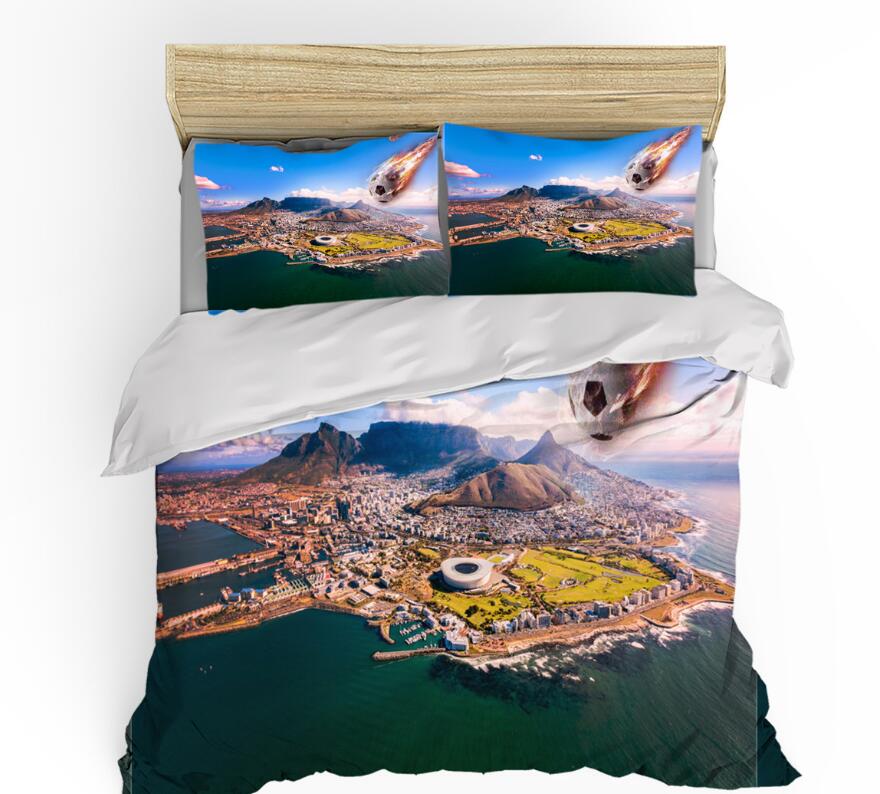 3D Football Top View 0128 Bed Pillowcases Quilt