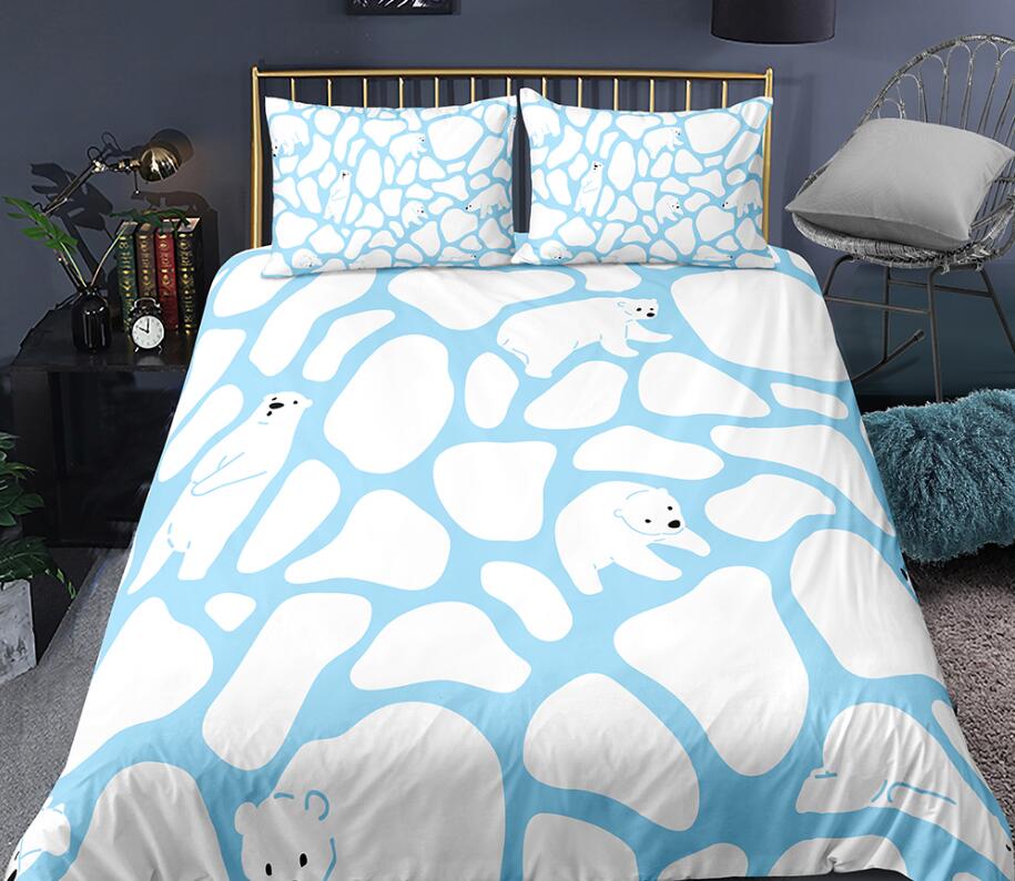 3D White Polar Bear 0097 Bed Pillowcases Quilt