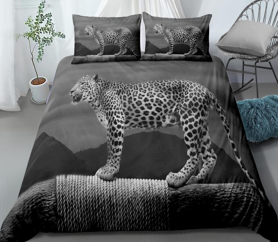 3D Leopard Mountain 0101 Bed Pillowcases Quilt