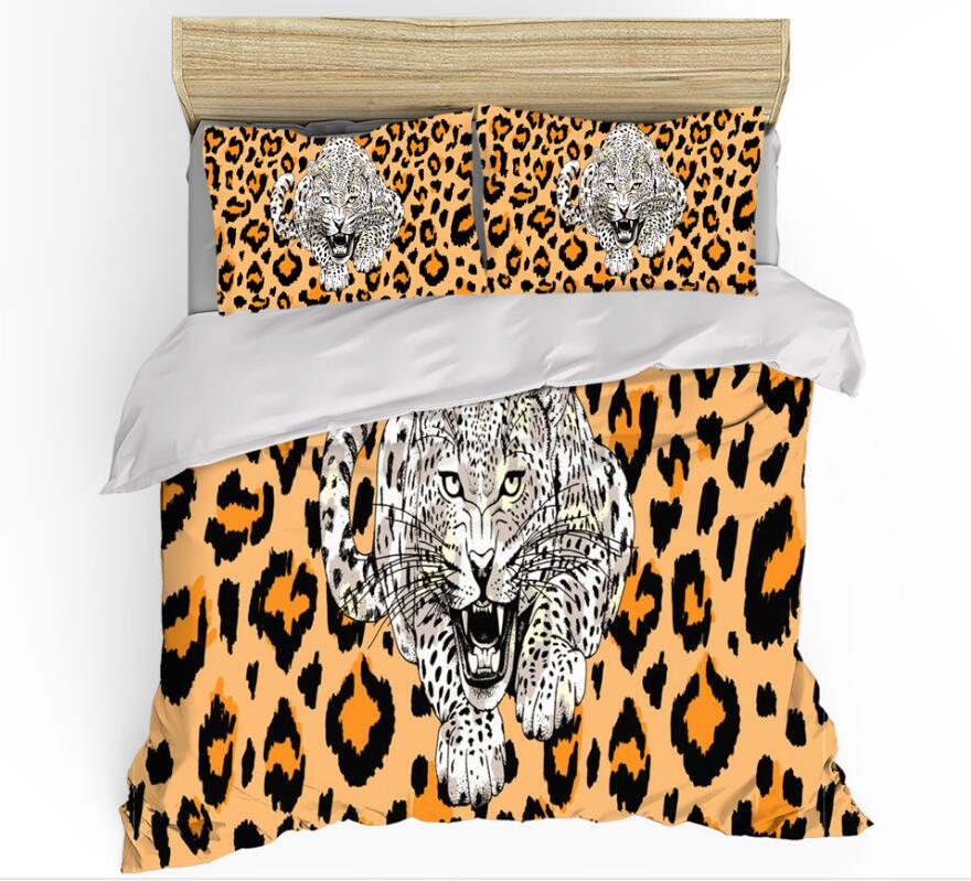 3D Leopard Pattern Leopard 0129 Bed Pillowcases Quilt
