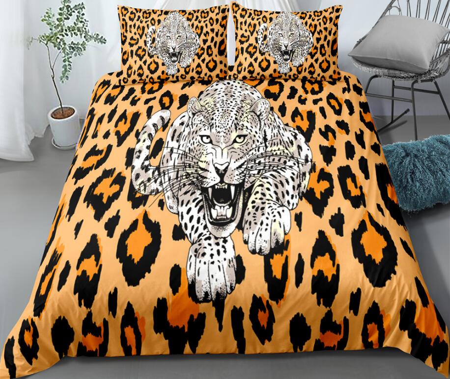 3D Leopard Pattern Leopard 0129 Bed Pillowcases Quilt