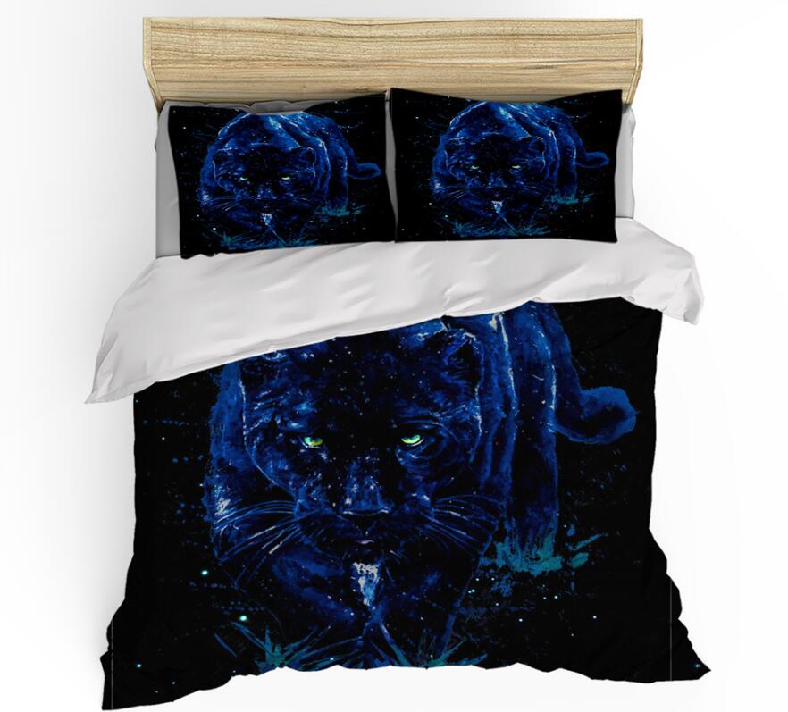 3D Panther 1143 Bed Pillowcases Quilt