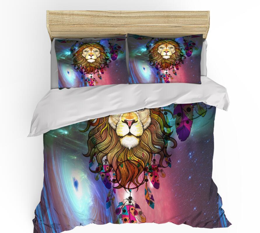 3D Lion Dreamcatcher 0049 Bed Pillowcases Quilt