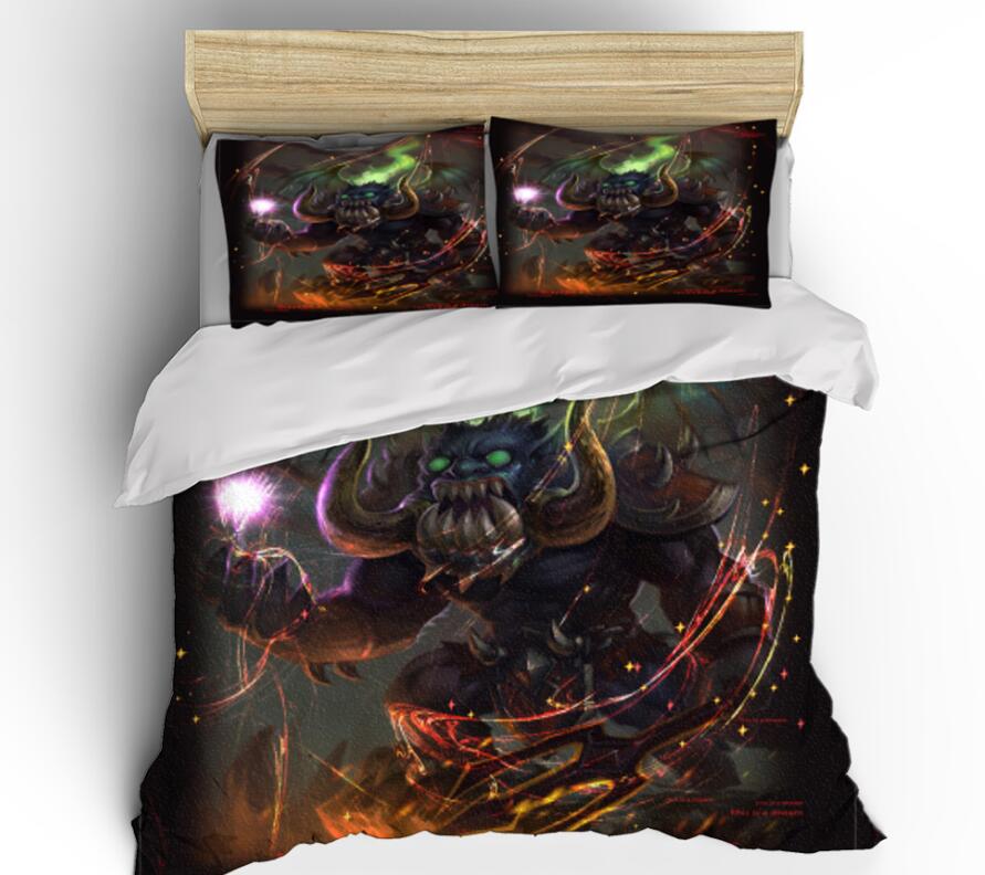 3D Bull Demon 005 Bed Pillowcases Quilt