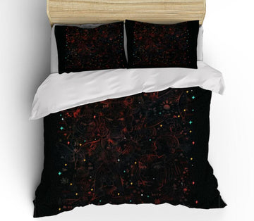 3D Black Star Point Female 0062 Bed Pillowcases Quilt