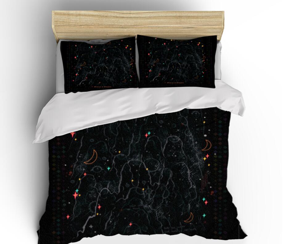3D Black Star Point 0070 Bed Pillowcases Quilt