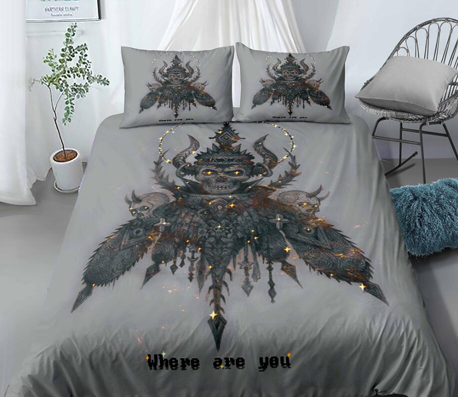 3D Skull Insects 1128 Bed Pillowcases Quilt