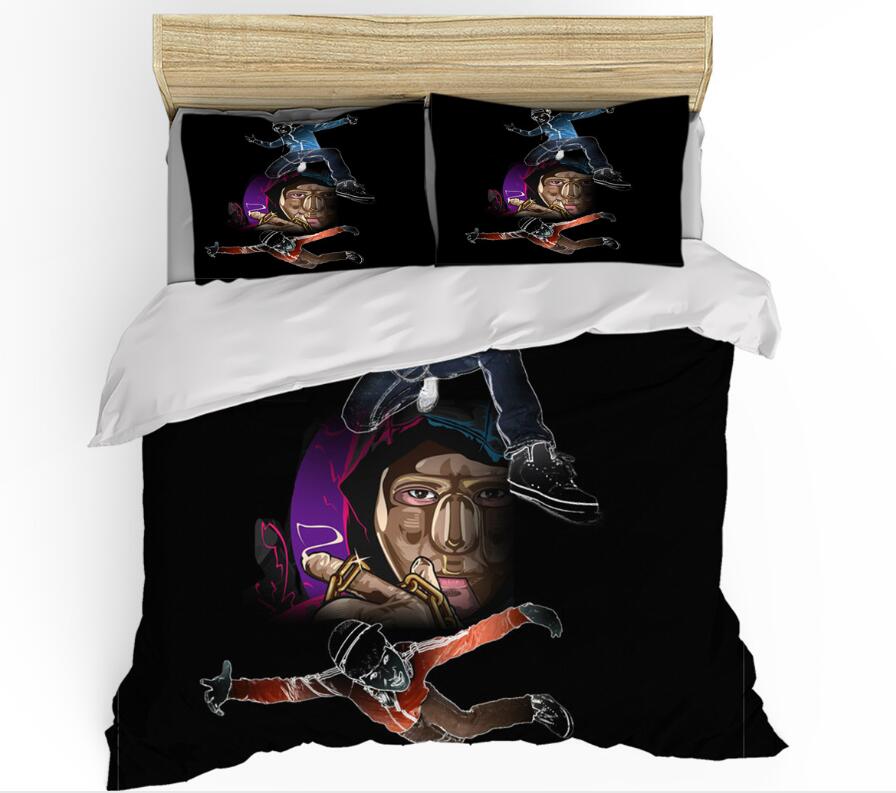 3D Three People Hip Hop 0017 Bed Pillowcases Quilt