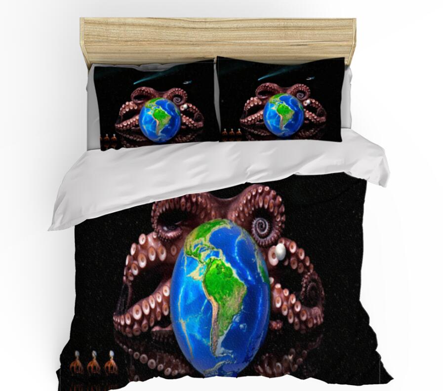 3D Earth Octopus Tentacles 1147 Bed Pillowcases Quilt