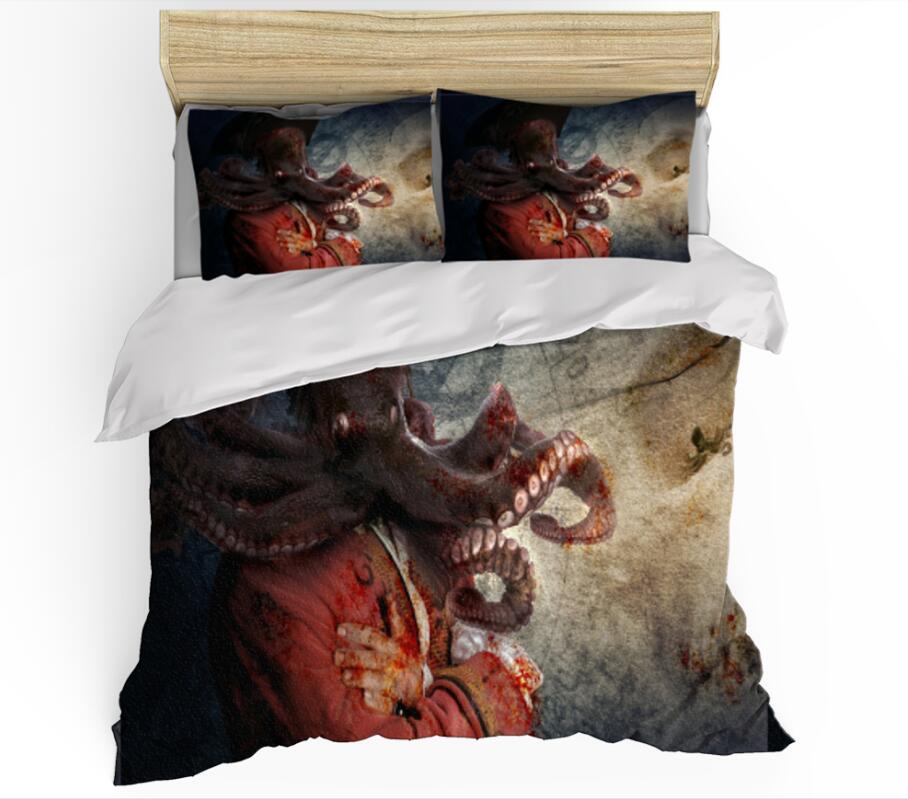 3D Octopus Monster 1110 Bed Pillowcases Quilt