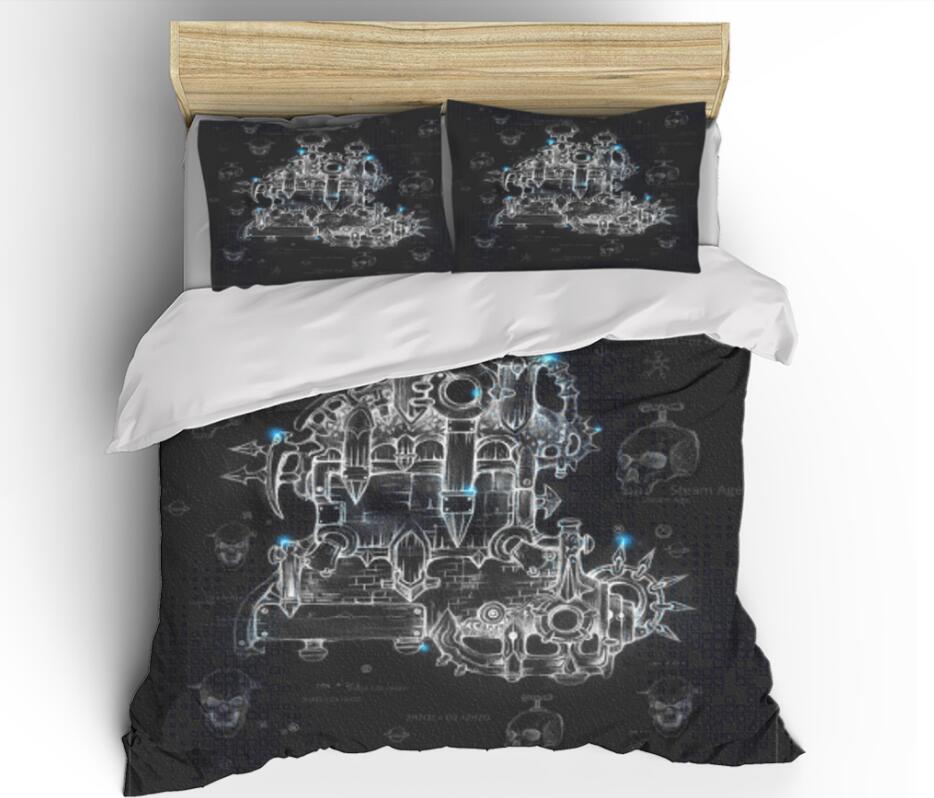 3D Black Mechanical 0082 Bed Pillowcases Quilt