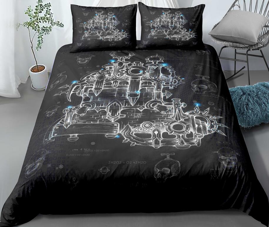 3D Black Mechanical 0082 Bed Pillowcases Quilt