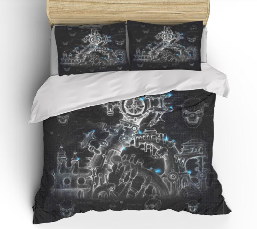 3D Black Blue Star Point 1148 Bed Pillowcases Quilt