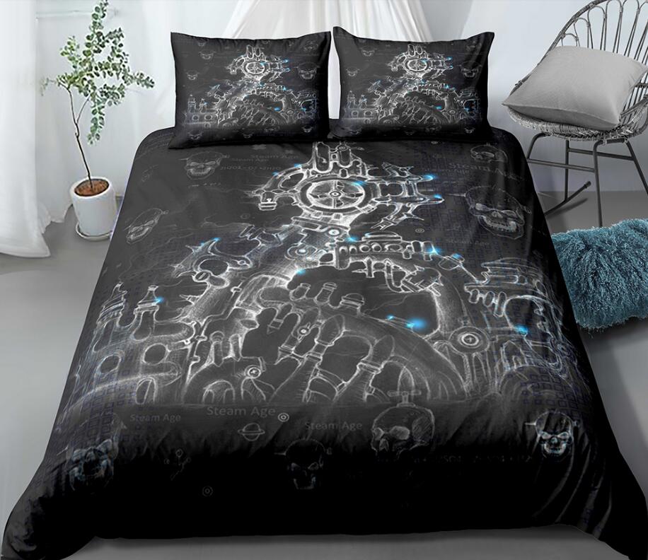 3D Black Blue Star Point 1148 Bed Pillowcases Quilt