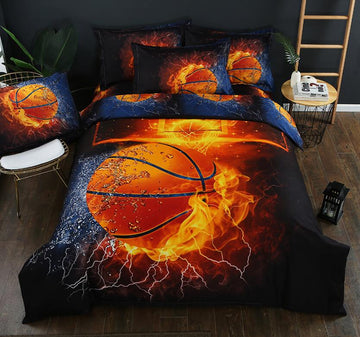 3D Basketball Flame Black 1188 Bed Pillowcases Quilt